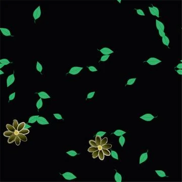 Floral ornamental vector pattern. Seamless design leafs texture. Stock Illustration