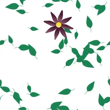 Floral ornamental vector pattern. Seamless design leafs texture. Stock Illustration