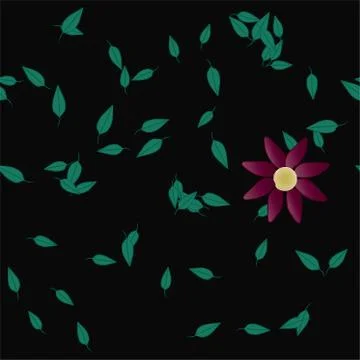 Floral ornamental vector pattern. Seamless design leafs texture. Stock Illustration