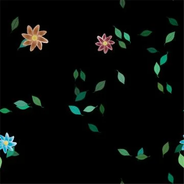 Floral ornamental vector pattern. Seamless design leafs texture. Stockillustratie