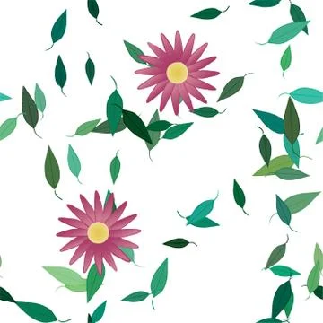 Floral ornamental vector pattern. Seamless design leafs texture. 스톡 일러스트
