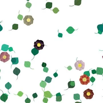 Floral ornamental vector pattern. Seamless design leafs texture. Stock Illustration