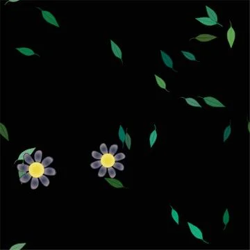 Floral ornamental vector pattern. Seamless design leafs texture. Stock Illustration