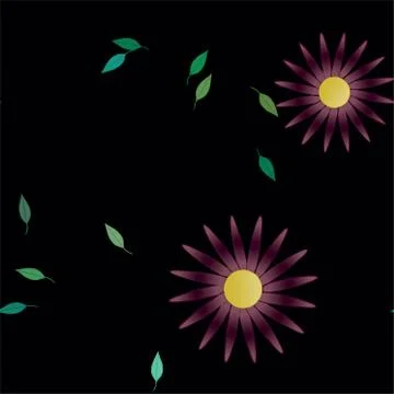 Floral ornamental vector pattern. Seamless design leafs texture. Stock Illustration