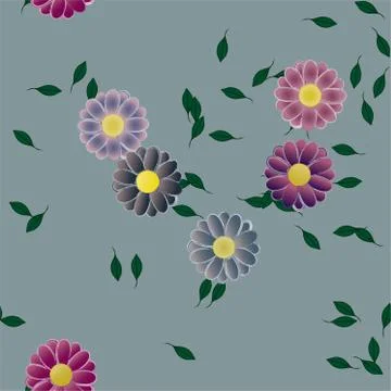 Floral ornamental vector pattern. Seamless design leafs texture. 스톡 일러스트