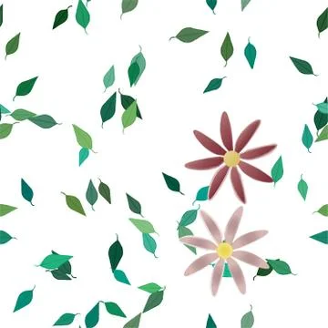Floral ornamental vector pattern. Seamless design leafs texture. Illustrazione stock