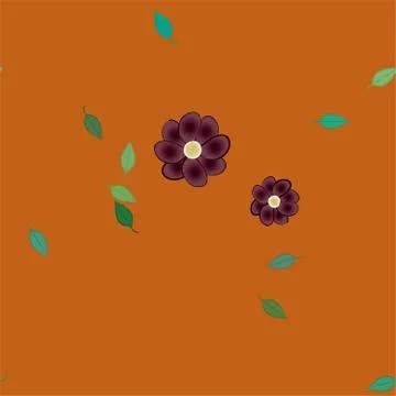 Floral ornamental vector pattern. Seamless design leafs texture. Stock Illustration