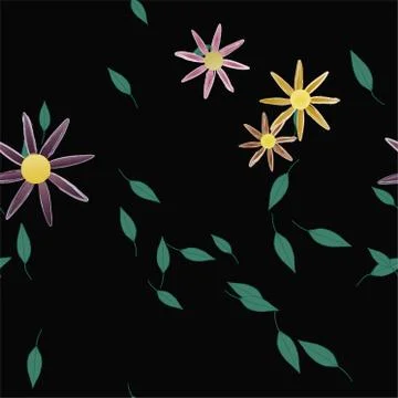 Floral ornamental vector pattern. Seamless design leafs texture. 스톡 일러스트