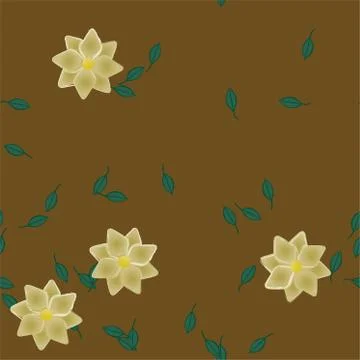 Floral ornamental vector pattern. Seamless design leafs texture. Illustrazione stock