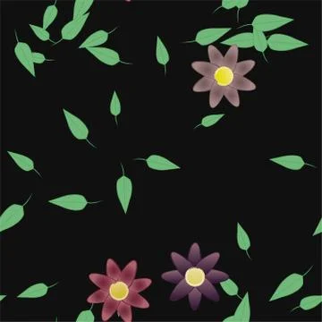 Floral ornamental vector pattern. Seamless design leafs texture. Stockillustratie