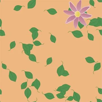 Floral ornamental vector pattern. Seamless design leafs texture. Stockillustratie