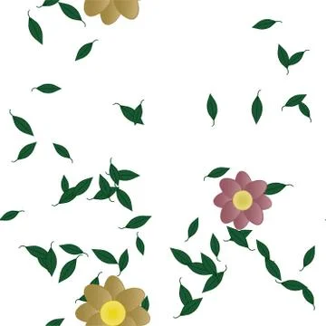 Floral ornamental vector pattern. Seamless design leafs texture. Illustrazione stock