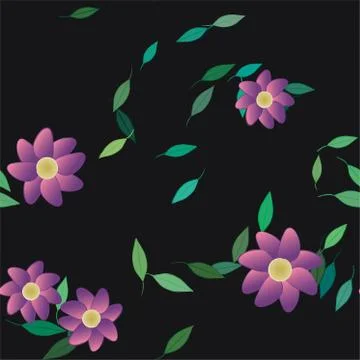 Floral ornamental vector pattern. Seamless design leafs texture. 스톡 일러스트
