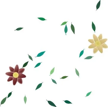 Floral ornamental vector pattern. Seamless design leafs texture. Stock Illustration