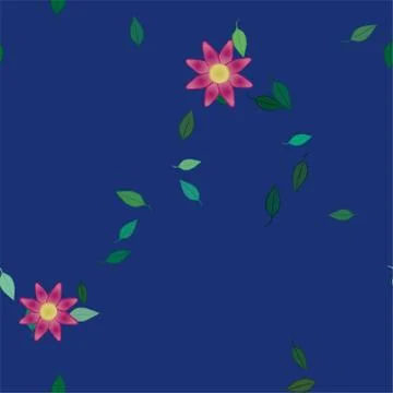 Floral ornamental vector pattern. Seamless design leafs texture. Stock Illustration