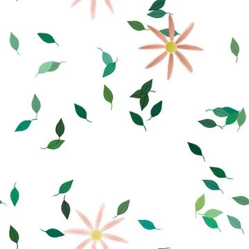 Floral ornamental vector pattern. Seamless design leafs texture. Stockillustratie