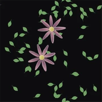 Floral ornamental vector pattern. Seamless design leafs texture. Stock Illustration