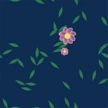 Floral ornamental vector pattern. Seamless design leafs texture. Stock Illustration