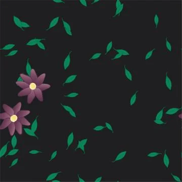 Floral ornamental vector pattern. Seamless design leafs texture. Stock Illustration