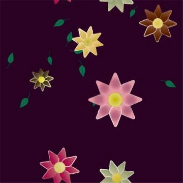 Floral ornamental vector pattern. Seamless design leafs texture. 스톡 일러스트