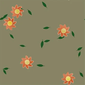 Floral ornamental vector pattern. Seamless design leafs texture. Stock Illustration