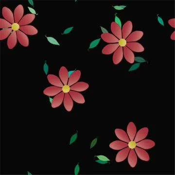 Floral ornamental vector pattern. Seamless design leafs texture. 스톡 일러스트