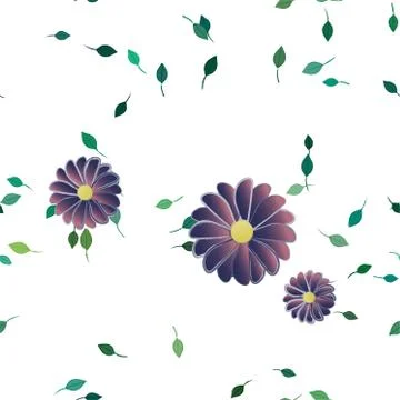 Floral ornamental vector pattern. Seamless design leafs texture. Stockillustratie