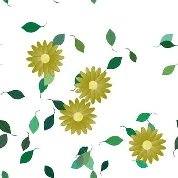Floral ornamental vector pattern. Seamless design leafs texture. Stockillustratie