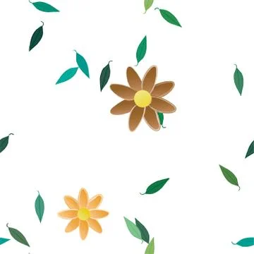 Floral ornamental vector pattern. Seamless design leafs texture. 스톡 일러스트