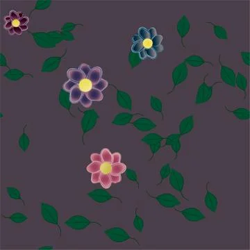 Floral ornamental vector pattern. Seamless design leafs texture. 스톡 일러스트