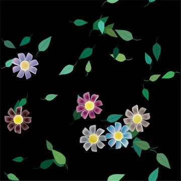 Floral ornamental vector pattern. Seamless design leafs texture. Illustrazione stock