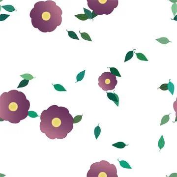 Floral ornamental vector pattern. Seamless design leafs texture. Stock Illustration