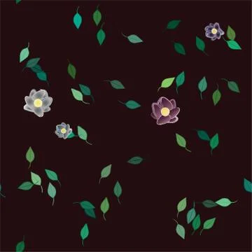 Floral ornamental vector pattern. Seamless design leafs texture. Stock Illustration