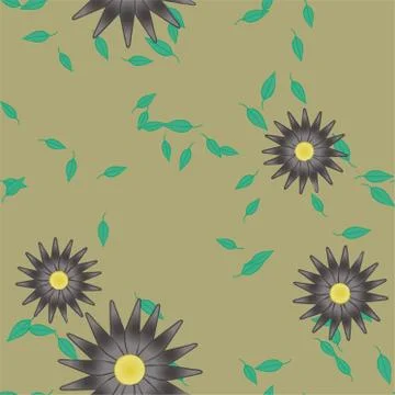 Floral ornamental vector pattern. Seamless design leafs texture. Stockillustratie