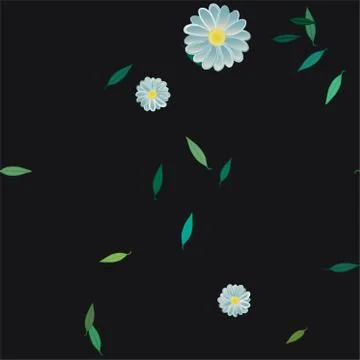 Floral ornamental vector pattern. Seamless design leafs texture. Stock Illustration