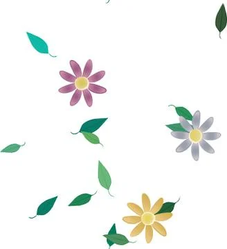 Floral ornamental vector pattern. Seamless design leafs texture. Stock Illustration