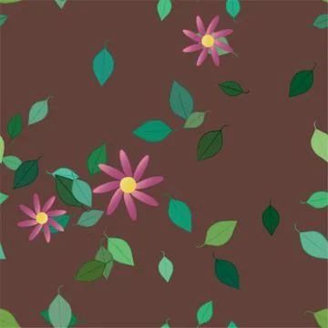 Floral ornamental vector pattern. Seamless design leafs texture. Illustrazione stock
