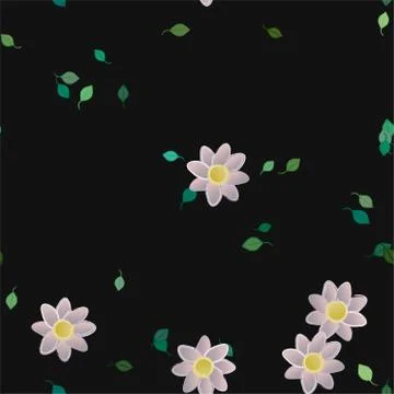 Floral ornamental vector pattern. Seamless design leafs texture. Stock Illustration