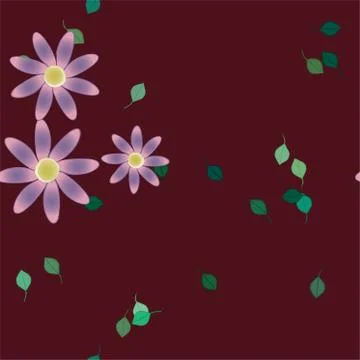 Floral ornamental vector pattern. Seamless design leafs texture. Stock Illustration
