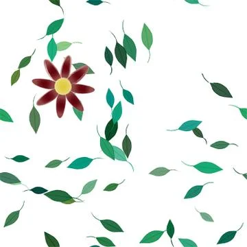 Floral ornamental vector pattern. Seamless design leafs texture. Stock Illustration