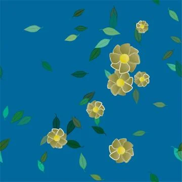 Floral ornamental vector pattern. Seamless design leafs texture. Stock Illustration