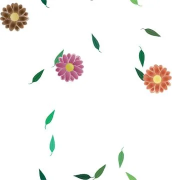 Floral ornamental vector pattern. Seamless design leafs texture. Stock Illustration