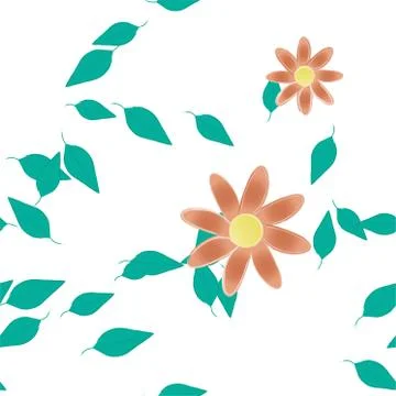 Floral ornamental vector pattern. Seamless design leafs texture. Stockillustratie
