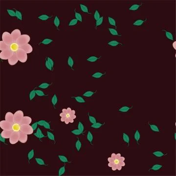 Floral ornamental vector pattern. Seamless design leafs texture. Stock Illustration