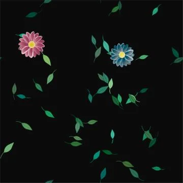 Floral ornamental vector pattern. Seamless design leafs texture. 스톡 일러스트