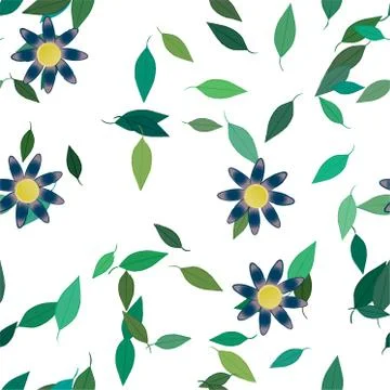 Floral ornamental vector pattern. Seamless design leafs texture. Illustrazione stock