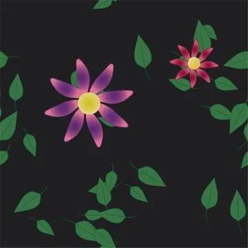 Floral ornamental vector pattern. Seamless design leafs texture. 스톡 일러스트