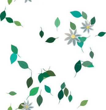 Floral ornamental vector pattern. Seamless design leafs texture. Stockillustratie