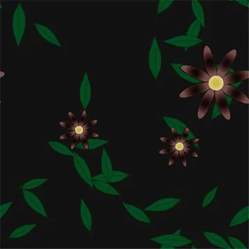 Floral ornamental vector pattern. Seamless design leafs texture. Illustrazione stock