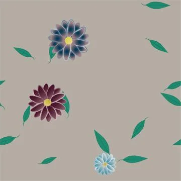 Floral ornamental vector pattern. Seamless design leafs texture. Stock Illustration